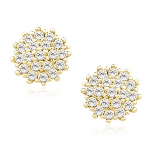 Cercei argint placati cu aur galben cu pietre DiAmanti Z1402EG_W-DIA (Argint 925‰ 2,2 g.)